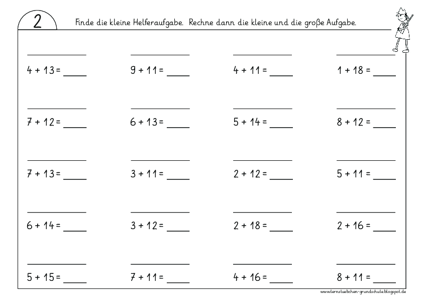 Analogieaufgaben - Addition (2) mit Tafelmaterial